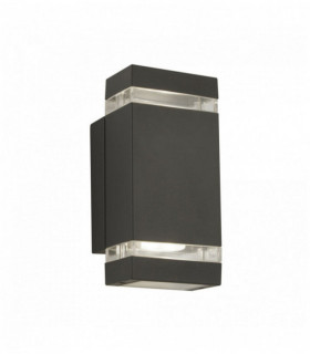 fuera de LED de luz, de la pared del difusor alto-bajo soporte transparente gris