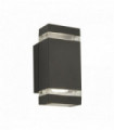 Outdoor led wall light, up-down wall bracket with transparent gray diffuser