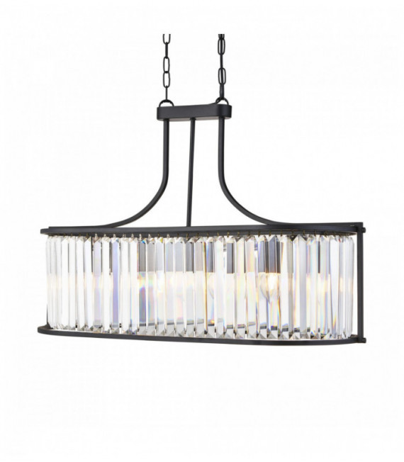 ampollas ovalada suspensión victoria de vidrio negro mate 5 con el cristal