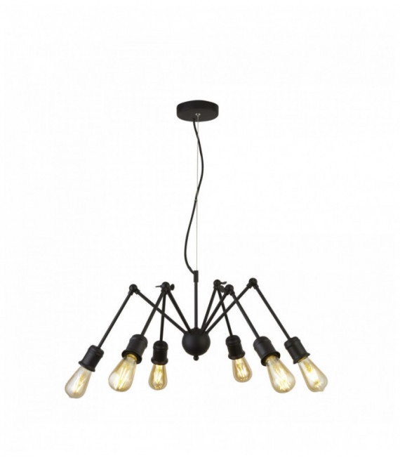 Mantis pendant lamp 6 bulbs matt black