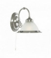 Applique murale american diner 1 ampoule verre acide argent satiné