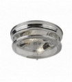 Plafonnier edinburgh 2 ampoules chrome avec verre transparent ip44