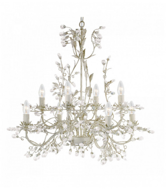 Soffitto Almandite 8 lampadine terminare o crema deco cristallo trasparente