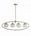 Suspension 4 bulbs with satin silver glass balls