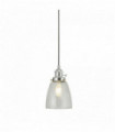 Island pendant light 1 bulb aluminum support transparent glass