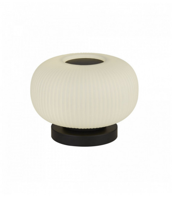 Lámpara de mesa Lumina 1 bombilla con canalé vidrio esmerilado