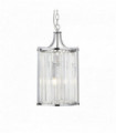 Suspension victoria 2 ampoules chrome avec verre en cristal