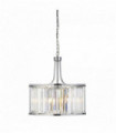 Suspension victoria 5 ampoules chrome avec verre cristal