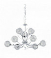 Bellis II ceiling lamp - decorative transparent glass shade in chrome 9 bulbs