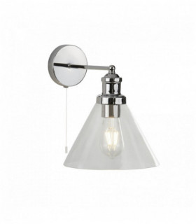 Pyramid wall light with transparent glass shade cc