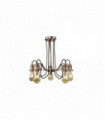 Plafonnier olivia 5 ampoules câble tissu tressé noir cuivre antique