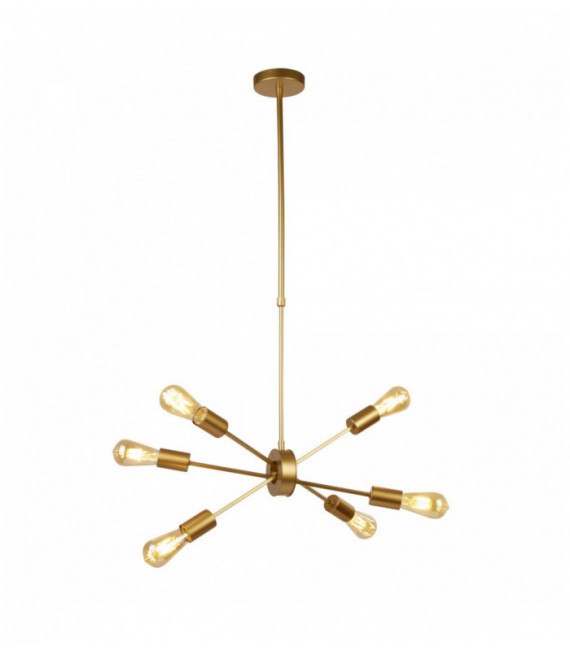 Pendant light alpha 6 bulbs matt gold