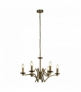 Pendant ascot 6 bulbs antique brass