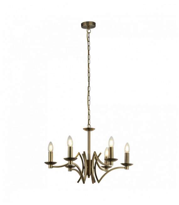 Suspension ascot 6 Glühbirnen Antikmessing