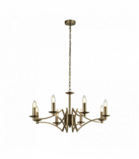 8 Glühbirnen Suspension ascot Antikmessing