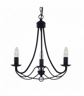 Maypole pendant light 3 matt black bulbs with iron fitting