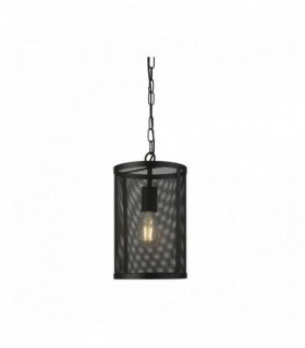Suspension résille 1 ampoule noir mat