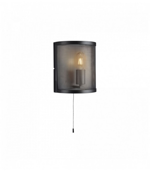 Applique murale résille 1 ampoule noir mat