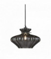 Pendant light 1 bulb smoked glass with stainless steel