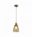 Island pendant light 1 bulb aluminum support amber glass