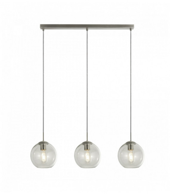 bilancella 3 lampadine raso argento con vetro trasparente