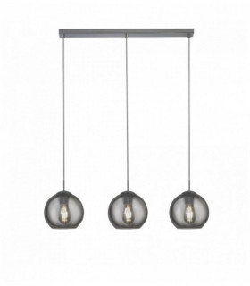 Suspension 3 ampoules bar chrome avec verre fumé