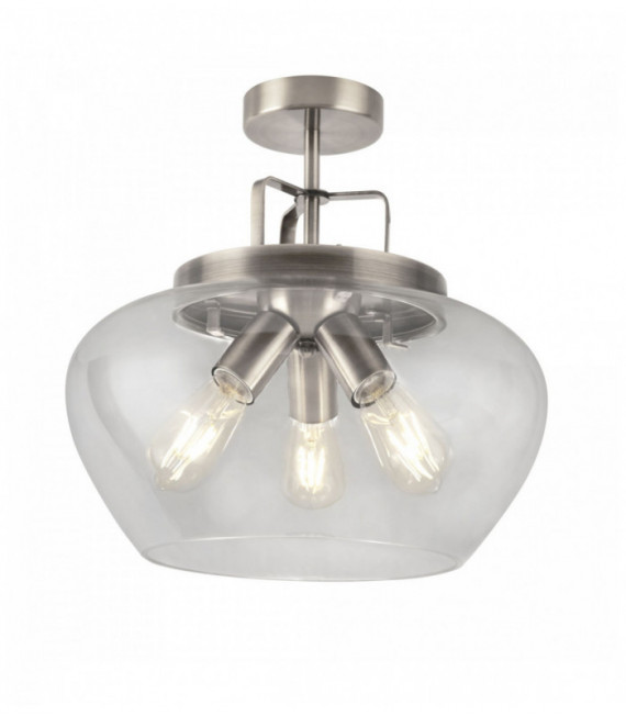 sfere soffitto bulbi argento 3 satinato / trasparente