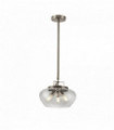 Ball pendant light 3 bulbs satin silver / transparent