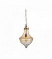 suspension Caire 1 ampoule bronze satiné verre ambré