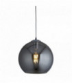Suspension boule 1 ampoule 35cm dia verre fumé chrome