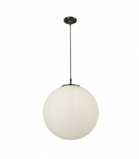 Suspension atom 1 bulb dia 30cm black opal glass