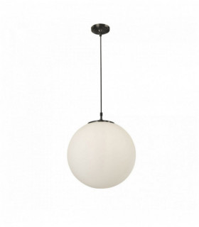 Suspension atom 1 ampoule dia 40cm verre opale noir