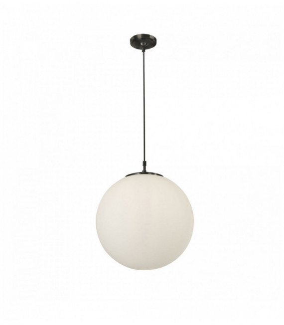 Suspension atom 1 ampoule dia 40cm verre opale noir
