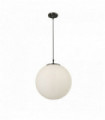 Suspension atom 1 ampoule dia 40cm verre opale noir