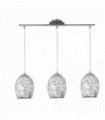 Suspension crackle en verre blanc 3 ampoules