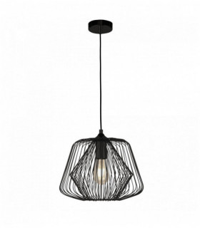 Suspension bell cage 1 ampoule cage - noir mat