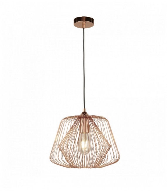 Suspension bell cage 1 ampoule cage - cuivre brillant