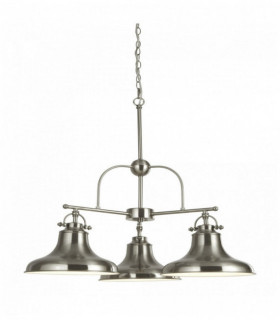 Industrial pendant light dallas 3 bulbs satin silver