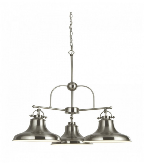 Suspension industriel dallas 3 ampoules argent satiné