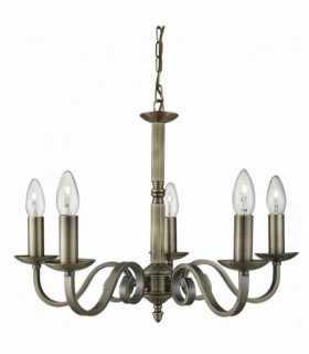 Chandelier richmond antique brass ceiling 5 lights