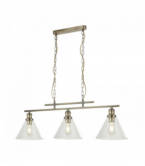 Suspension Pyramide 3 Lampen ab Schatten transparentem Glas