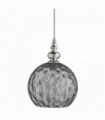 Indiana pendant light 1 bulb chrome with smoked glass