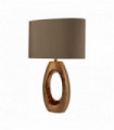 Lampe de table à base ovale bronze artisan 1 ampoule