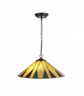 Charleston tiffany pendant light 2 bulbs yellow / multi