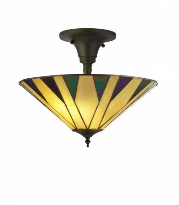 Plafonnier charleston tiffany jaune / multi