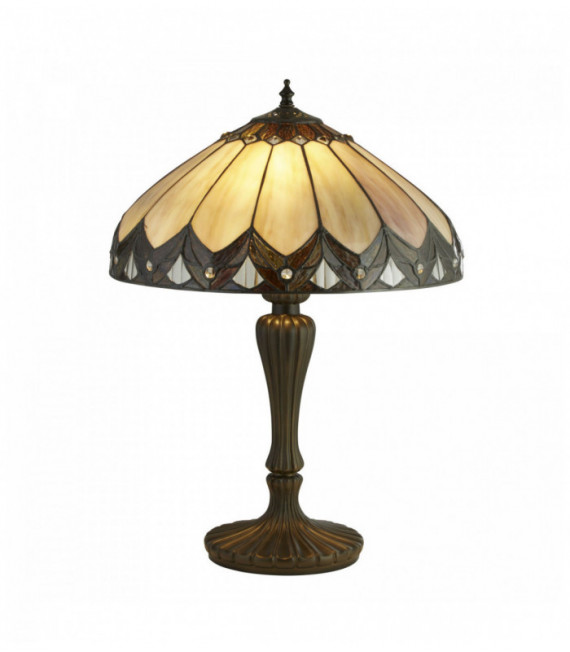 Tiffany lámpara de mesa de bronce perla / negro / transparente / marrón / púrpura