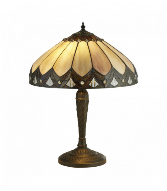 Tiffany table lamp pearl bronze / transparent / brown / purple