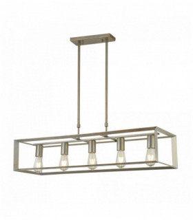Oval pendant light heaton 5 lights gold brushed silver finish