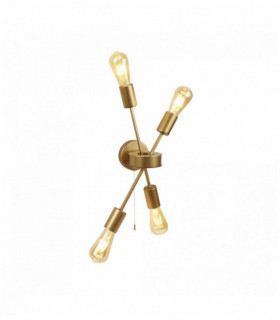 alpha-Wandleuchte 4 Ampullen Mattgold