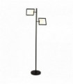 Floor lamp rosewell 2 bulbs matt black and opal